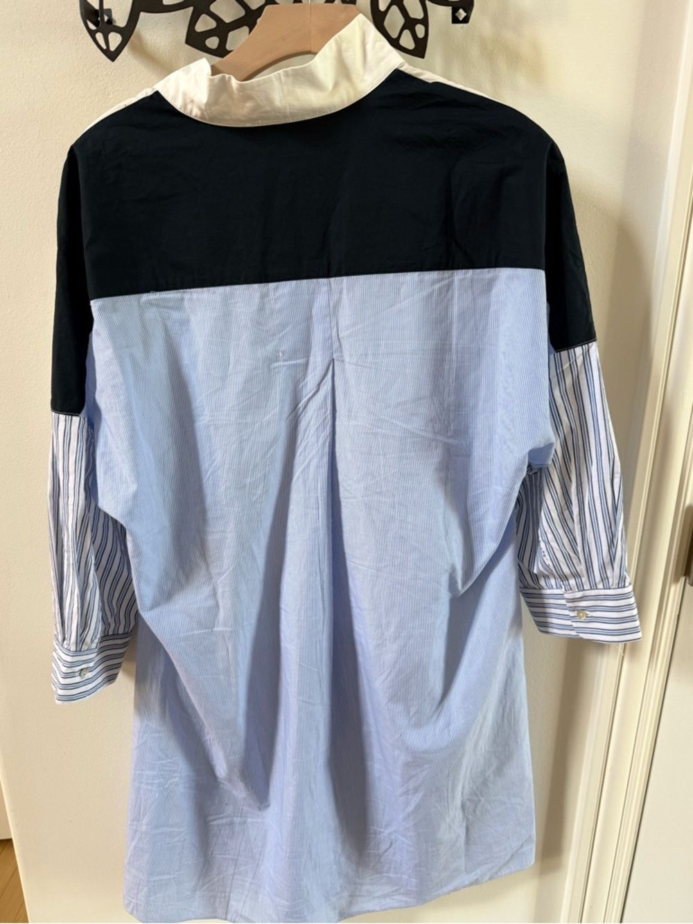 Tuckernuck POMANDER PLACE Colorblock Burnell Shirt Dress in White L - Picture 7 of 11
